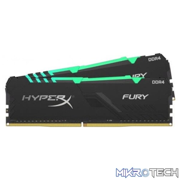 Kingston Hyper-x RGB Fury 32Gb(16Gb x 2) DDR4-3000 (pc4-24000) CL16 1.35V Desktop Memory Module Kingston Hyper-x RGB Fury 32Gb(16Gb x 2) DDR4-3000 (pc4-24000) CL16 1.35V Desktop Memory Module