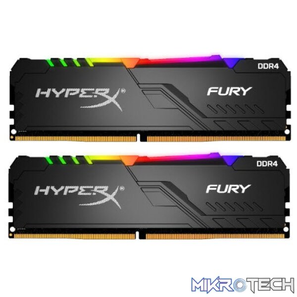 Kingston Hyper-x RGB Fury 32Gb(16Gb x 2) DDR4-3600 (pc4-28800) CL18 1.35V Desktop Memory Module Kingston Hyper-x RGB Fury 32Gb(16Gb x 2) DDR4-3600 (pc4-28800) CL18 1.35V Desktop Memory Module
