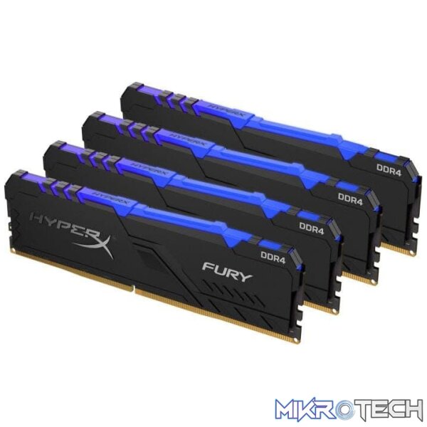 Kingston Hyper-x RGB Fury 64Gb(16Gb x 4) DDR4-2666 (pc4-21300) CL16 1.35v Desktop Memory Module with heatsink Kingston Hyper-x RGB Fury 64Gb(16Gb x 4) DDR4-2666 (pc4-21300) CL16 1.35v Desktop Memory Module with heatsink