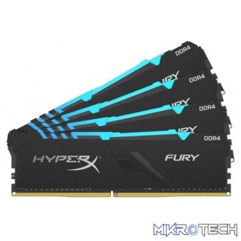 Kingston Hyper-x RGB Fury 64Gb(16Gb x 4) DDR4-3000 (pc4-24000) CL16 1.35V Desktop Memory Module