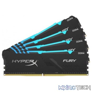 Kingston Hyper-x RGB Fury 64Gb(16Gb x 4) DDR4-3600 (pc4-28800) CL18 1.35V Desktop Memory Module