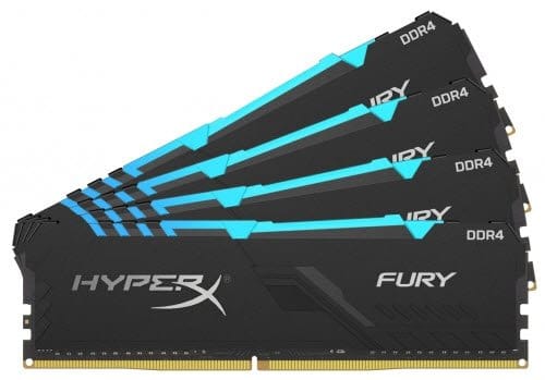 Kingston Hyper-x RGB Fury 64Gb(16Gb x 4) DDR4-3600 (pc4-28800) CL18 1.35V Desktop Memory Module