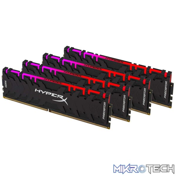 Kingston Hyper-x RGB Predator 128Gb(32Gb x 4) DDR4-3200 (pc4-25600) CL16 1.35v Desktop Memory Module Kingston Hyper-x RGB Predator 128Gb(32Gb x 4) DDR4-3200 (pc4-25600) CL16 1.35v Desktop Memory Module