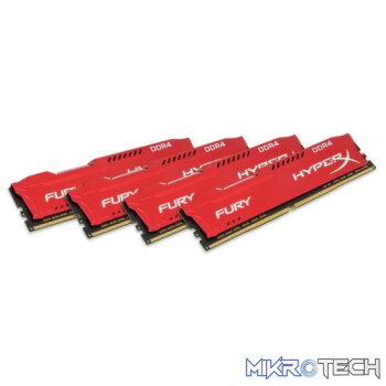 Kingston HyperX FURY Red 32GB (8Gb x 4) DDR4-2933 (pc4-23400) CL17 1.2v Desktop Memory Module