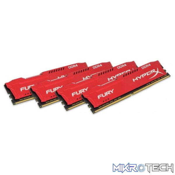 Kingston HyperX FURY Red 32GB (8Gb x 4) DDR4-2933 (pc4-23400) CL17 1.2v Desktop Memory Module Kingston HyperX FURY Red 32GB (8Gb x 4) DDR4-2933 (pc4-23400) CL17 1.2v Desktop Memory Module