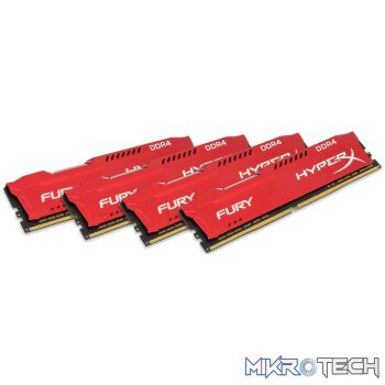 Kingston HyperX FURY Red 64GB (16Gb x 4) DDR4-2933 CL17 Desktop Memory Module
