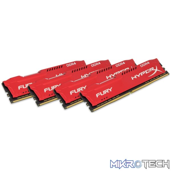 Kingston HyperX FURY Red 64GB (16Gb x 4) DDR4-2933 CL17 Desktop Memory Module Kingston HyperX FURY Red 64GB (16Gb x 4) DDR4-2933 CL17 Desktop Memory Module