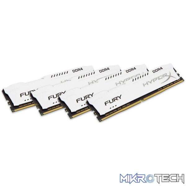 Kingston HyperX FURY White 32GB (8Gb x 4) DDR4-2933 CL17 1.2v Desktop Memory Module Kingston HyperX FURY White 32GB (8Gb x 4) DDR4-2933 CL17 1.2v Desktop Memory Module