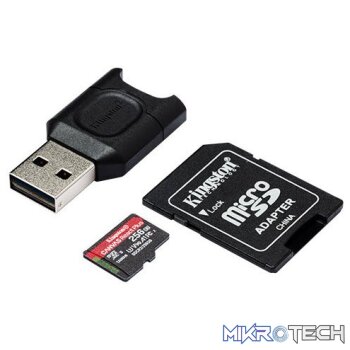 Kingston React Plus 256GB microSDXC SDCR2 w/Adapter + MLPM Reader