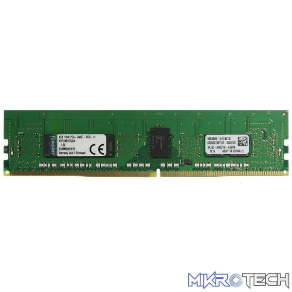Kingston ValueRAM 4GB 2400MHz DDR4 ECC Reg CL17 Server & Workstation Memory Module Kingston ValueRAM 4GB 2400MHz DDR4 ECC Reg CL17 Server & Workstation Memory Module