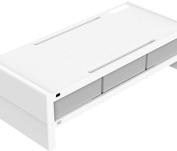 Orico XT-02 Monitor stand Riser White with Grey draws