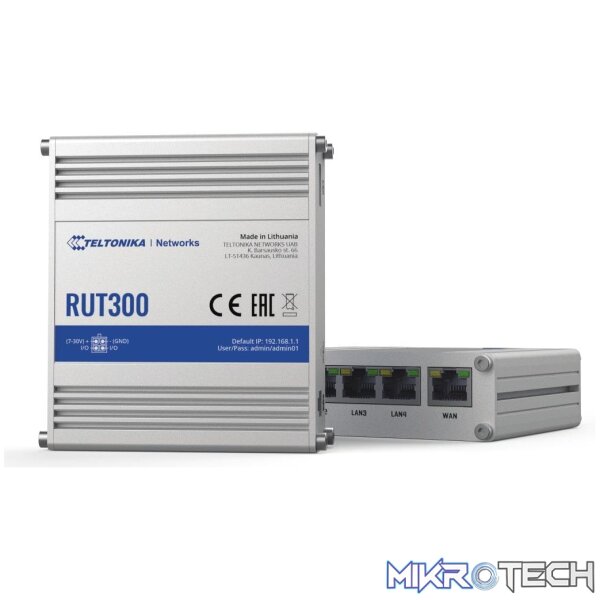 Teltonika RUT300 Industrial Ethernet Router 5 Port Teltonika RUT300 Industrial Ethernet Router 5 Port