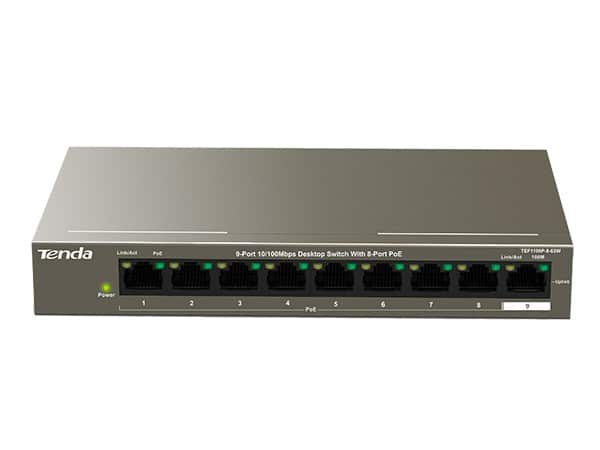 Tenda TEF1109P 9 Port Fast Ethernet Switch with 8 Port PoE