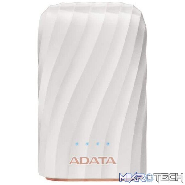 bt-ap10050cw_1 Adata P10050C White 10050mAh Power Bank with LED flashlight - Image 1