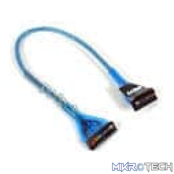 ca-vi24l2_1 Vantec 60cm (24") rounded ata133 ide cable with pull tab - bLue pvc pipe - 2 connectors only - Image 1