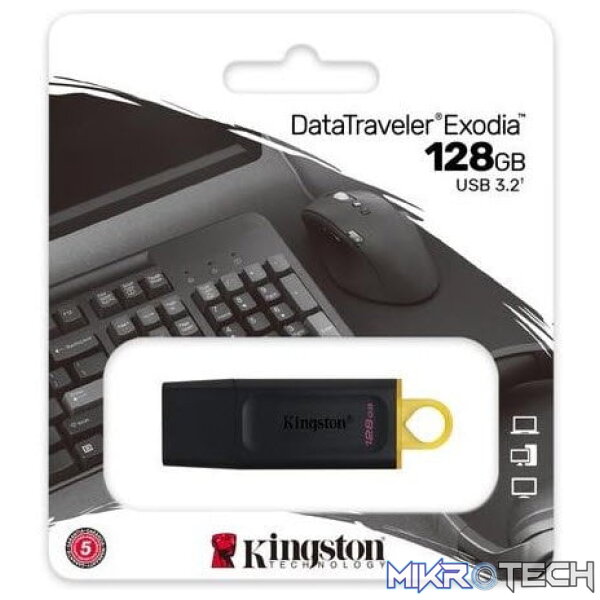 dtx128gb_1 Kingston DataTraveler Exodia Black & Yellow 128GB USB3.2 Gen1 Flash Drive - Image 1