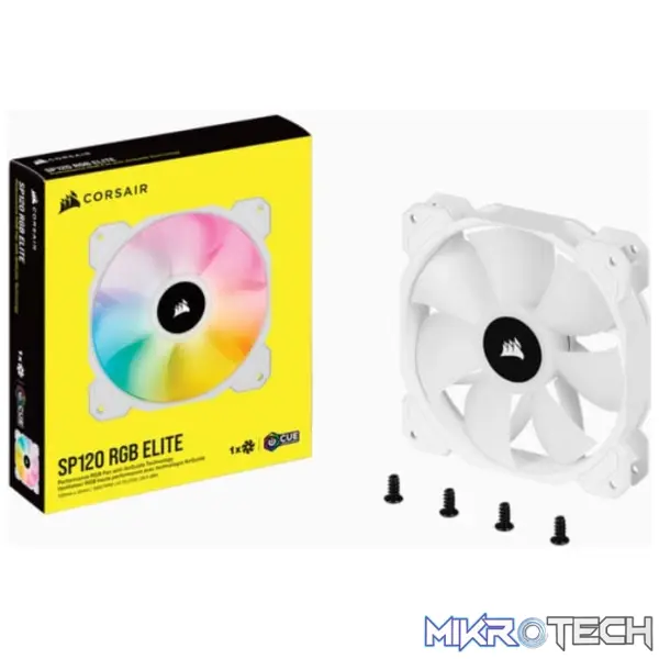fa-120csprew_1 Corsair iCUE SP120 RGB ELITE Performance 120mm White PWM Fan - Single Pack - Image 1
