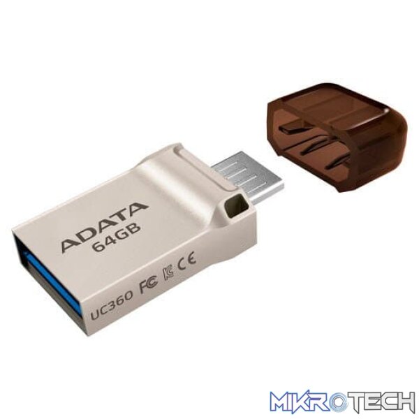fd-a64guc360_1 Adata UC360 64Gb USB3.0 + microUSB dual-head Flash Drive - Image 1