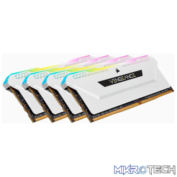 me-cd41632rlx4w_1 Corsair Vengeance RGB Pro SL White 64Gb(16Gbx 4) DDR4-3200 (pc4-25600) CL16 1.35v Desktop Memory Module - Image 1