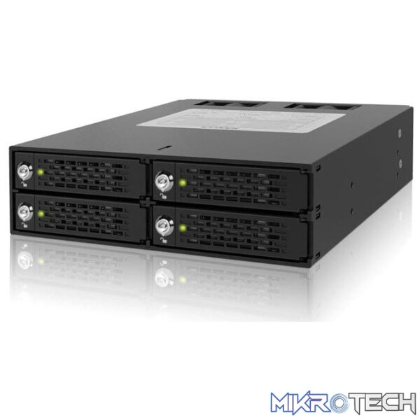 mr-i994k_1 Icydock ToughArmor MB994SK-1B Rugged Full Metal 4 Bay 2.5” SATA/SAS HDD & SDD Backplane Cage - Image 1