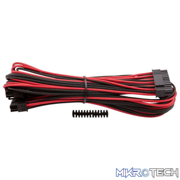 ps-ca8920162rk_1 Corsair CP-8920162 Red & Black premium individually sleeved flexible paracorded cable with cable comb - Image 1