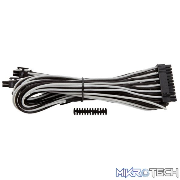 ps-ca8920163wk_1 Corsair CP-8920163 White & Black premium individually sleeved flexible paracorded cable with cable comb - Image 1