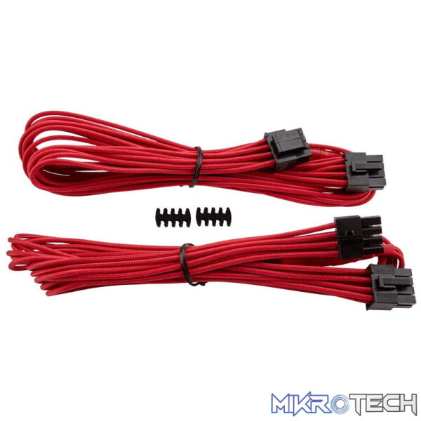 ps-ca8920166r_1 Corsair CP-8920166 Red Premium individually sleeved flexible paracorded cable with 2x cable combs - Image 1