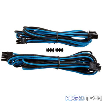 Corsair CP-8920171 Blue & Black Premium individually sleeved flexible paracorded cable with 2x cable combs