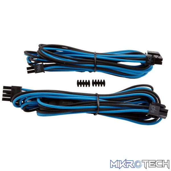 ps-ca8920171lk_1 Corsair CP-8920171 Blue & Black Premium individually sleeved flexible paracorded cable with 2x cable combs - Image 1
