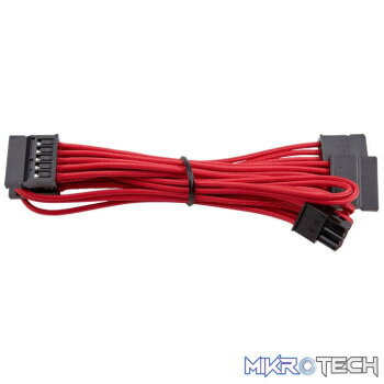 Corsair CP-8920187 Red premium individually sleeved flexible paracorded cable with cable comb