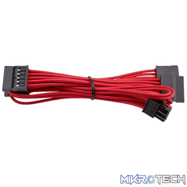 ps-ca8920187r_1 Corsair CP-8920187 Red premium individually sleeved flexible paracorded cable with cable comb - Image 1