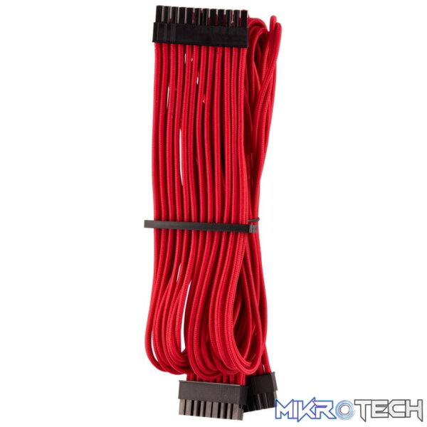 ps-ca8920230r_1 Corsair Premium Individually Sleeved ATX 24-Pin Cable Type 4 Gen 4 â" Red - Image 1