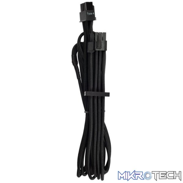ps-ca8920243k_1 corsair Premium Individually Sleeved PCIe Cables (Single Connector) Type 4 Gen 4 â" Black - Image 1