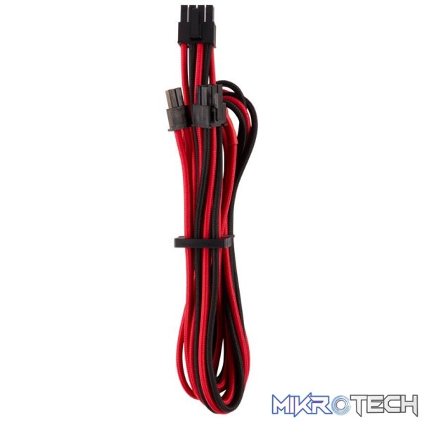 ps-ca8920247rk_1 Corsair CP-8920247 Red & Black premium individually sleeved flexible paracorded cable - Image 1