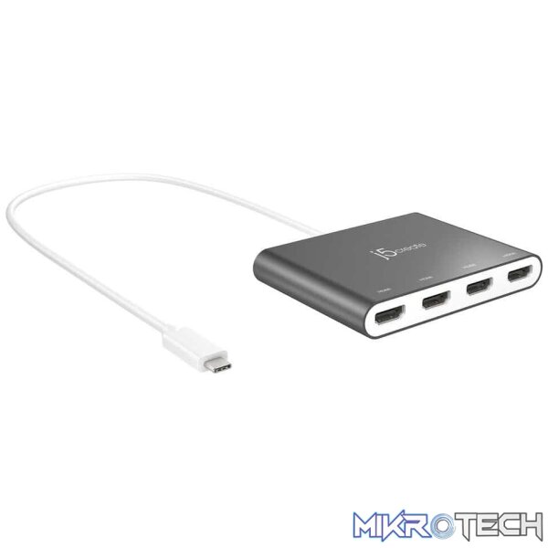 sc-jca366_1 j5create JCA366 USB-C to 4-Port HDMI Multi-Monitor Adapter - Image 1