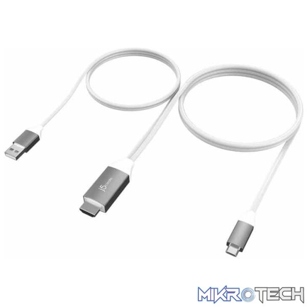 sc-jcc154_1 j5create JCC154G USB-C to 4K HDMI Cable With USB Type-A 5V Pass-Through - Image 1