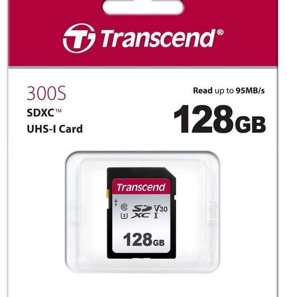 Transcend 300s 128Gb Uhs-1 Class 10 U1 U3 V30 Sdxc Card