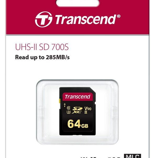 Transcend 700S 64GB UHS-II U3 V90 CLASS 10 SDXC CARD - MLC