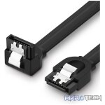 UGreen 30797 SATA III 90° Angle 45cm Data Cable with Lock Latch For Firm Connection and Supports 6Gbps Transfer Speed - Black Colour