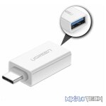 UGreen 30155 USB-C 3.1 Male to USB-A 3.0 Female Adapter with OTG Function and Supporting data transmission up to 5Gbps - White Colour