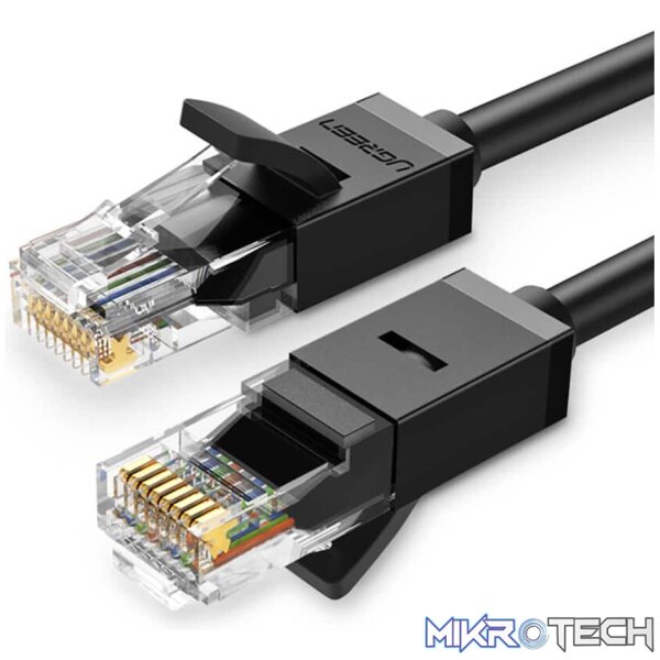 Product UGreen 20162 CAT6 UTP Male to Male Ethernet Round LAN 5m Cable with Gold-Plated Conductor, 8-Core Twisted-Pair & Data Transmission up to 1000Mbps - Black Colour - Image 1