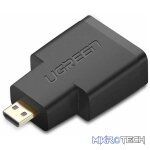 UGreen 20106 Micro HDMI Male to HDMI V2.0 Female Adapter with Gold-Plated Connectors and Supports Resolution up to 4K@60Hz - Black Colour