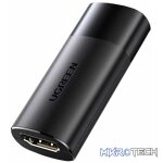 UGreen HDMI V2.0 Female to Female Extension Adapter with Nickle-Plated Connector, Supports 4K@60Hz Resolution & Extend HDMI Signal up to 40M - Black Colour