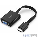 UGreen 40248 HDMI Male to VGA Female with 3.5mm Audio and Micro-USB Power Port and Supports Full HD 1080@60Hz Resolution - Black Colour