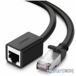 UGreen 11279 CAT6 UTP Male to RJ45 Female Extension 1m Cable with 8-Core Twisted-Pair & Data Transmission Speed up to 1000Mbps - Black Colour