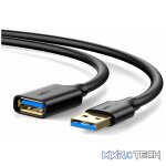 UGreen 30127 USB-A 3.0 Male to Female Extension 3m Cable With Gold-Plated Connectors & Supports Data Transfer Rate up to 5Gbps - Black Colour