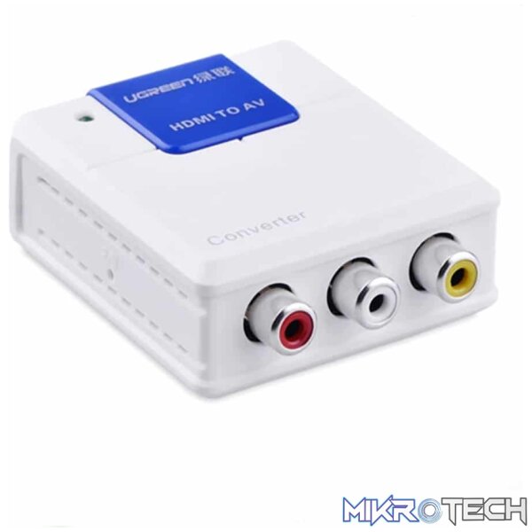 Product UGreen 40223 HDMI Female to AV (R/W/Y) Female Adapter with Gold-Plated HDMI Port & Supports Video and Audio simultaneously - White Colour - Image 1