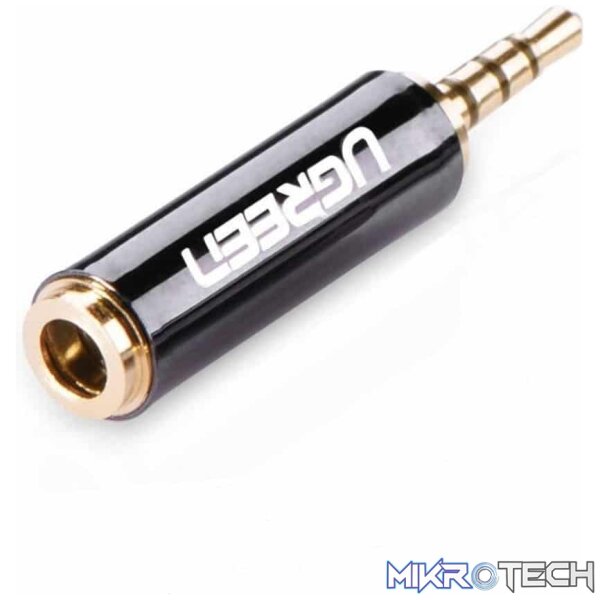 Product UGreen 20501 2.5mm Male to 3.5mm Female Audio Adapter with Gold-Plated Connector, Metal Casing & Connect 3.5mm Headphone to another device with 2.5mm audio jack - Black Colour - Image 1