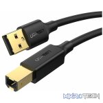 UGreen 10352 USB-A 2.0 Male to USB-B 2.0 Male Printer 5m Cable With Gold-Plated Connectors & Supports Data Transfer Speed up to 480Mbps - Black Colour