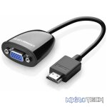 UGreen 40253 HDMI Male to VGA Female W/O Audio Adapter with Gold-Plated Connectors and Supports Full-HD 1080P@60Hz Resolution - Black Colour